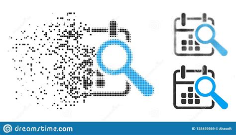 Icono De Semitono Destrozado De La Fecha Del Hallazgo De Pixelated