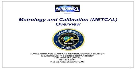 Metrology And Calibration Metcal And Calibration Metcal Overview