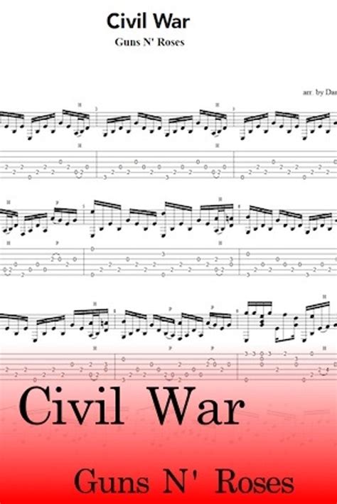 Guns N Roses Civil War Fingerstyle Guitar Arrangement Half Step