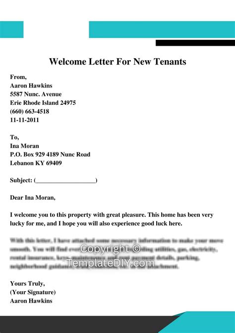 Welcome Letter For New Tenants Template In Pdf And Word