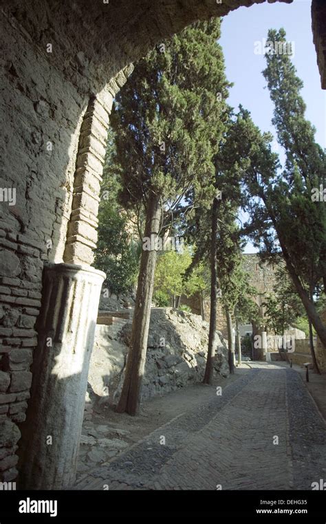 Moorish ´alcazaba´ Malaga Costa Del Sol Andalusia Spain Stock Photo