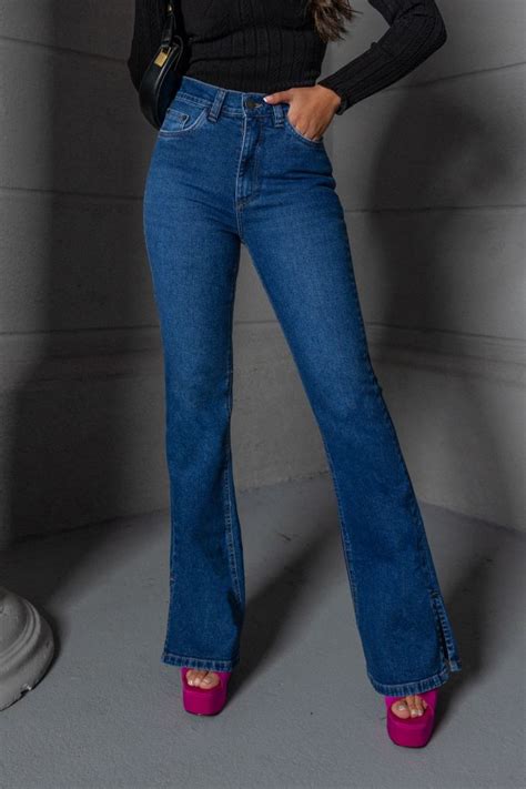 Cal A Jeans Flare Hot Pants Fenda Lateral Atacado Feminina Revanche Sarago A Roupas