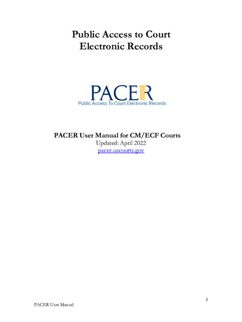 Fillable Online Cm Ecf User Manual United States Courtspacer Federal