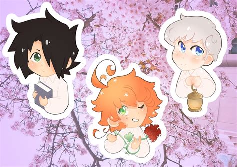 The Promised Neverland Vinyl Stickers Ray Emma And Norman Etsy