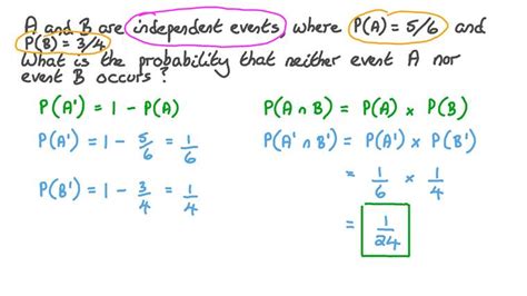 Lesson Dependent And Independent Events Nagwa