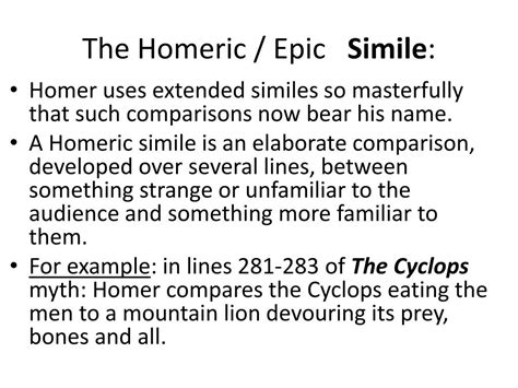 PPT - Homeric Simile also called Epic Simile PowerPoint Presentation ...