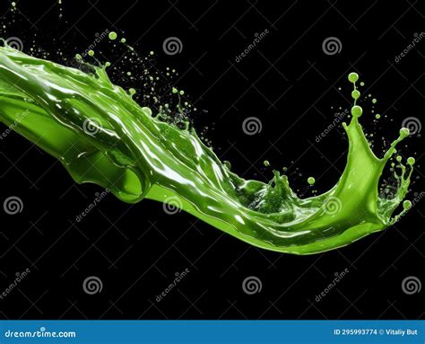 Green Paint Splash On Black Background Stock Photo Image Of Colorful