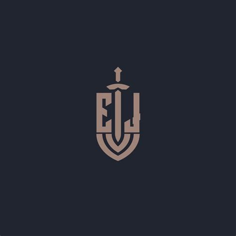 Monograma Del Logotipo Ej Con Plantilla De Diseño De Estilo Espada Y Escudo 11391929 Vector En