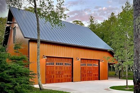 2 Story Barn Style 4 Car Garage With Drive Through And Loft Floor Plan