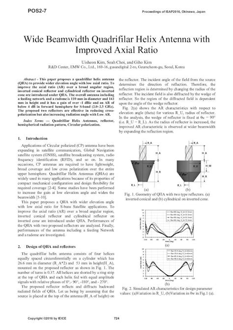 PDF Wide Beamwidth Quadrifilar Helix Antenna With Improved Axial