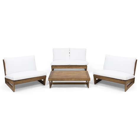 AllModern Louise 4 Person Outdoor Seating Group With Cushions