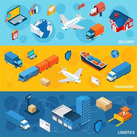 Logistics Banner Set 458966 Vector Art at Vecteezy