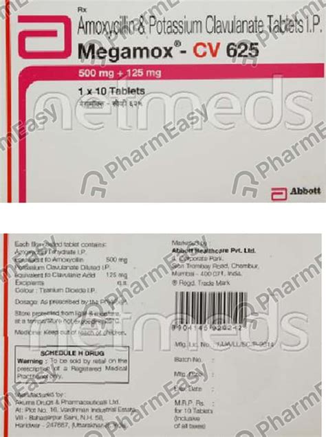 Megamox Cv 625mg Strip Of 10 Tablets Uses Side Effects Price