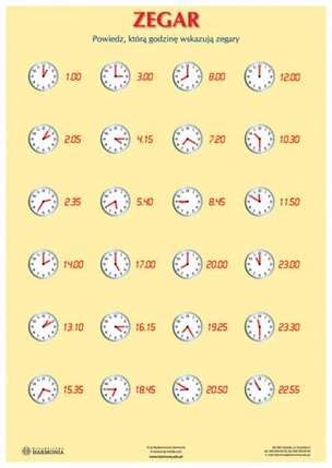 ZEGAR Plansza Edukacyjna Eduksiegarnia Pl