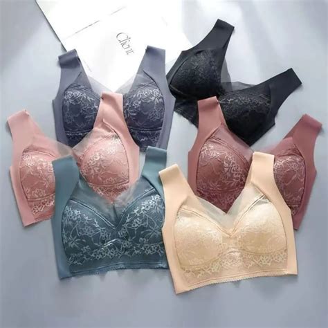 Push Up Sexy Lace Bras New Breathable Lingerie Nylon Perspective Full Cup Lingerie Lace Solid