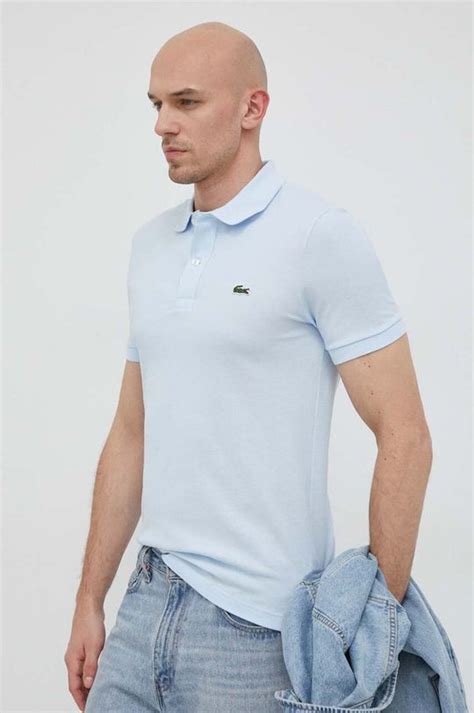 Lacoste Cotton Polo Shirt Blue Color Buy On Prm