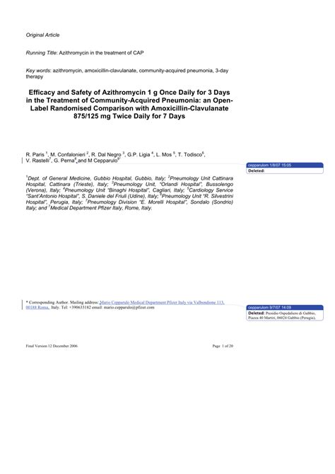 Pdf Efficacy And Safety Of Azithromycin G Once Daily For Days In