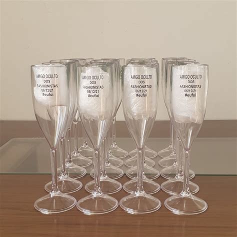 Taça de Champanhe 190ml Acrílica Personalizadas 50uni Elo7