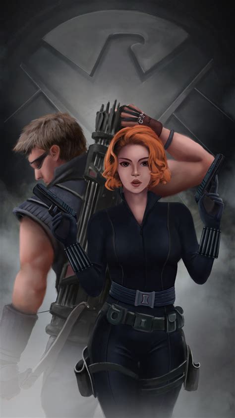 2160x3840 Black Widow And Hawkeye Sony Xperia Xxzz5 Premium Hd 4k Wallpapers Images