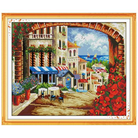 Mediterranean Path Counted Cross Stitch 11ct 14ct Cross Stitch Sets