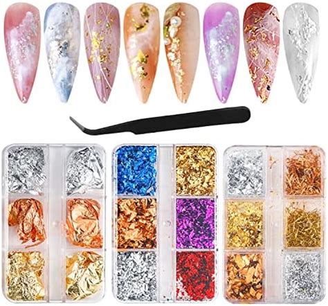 3 Boîtes Paillettes Feuille Ongles Nail Art Holographique Flocons