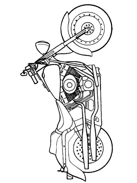 Chopper Motorcycle Coloring Page Funny Coloring Pages