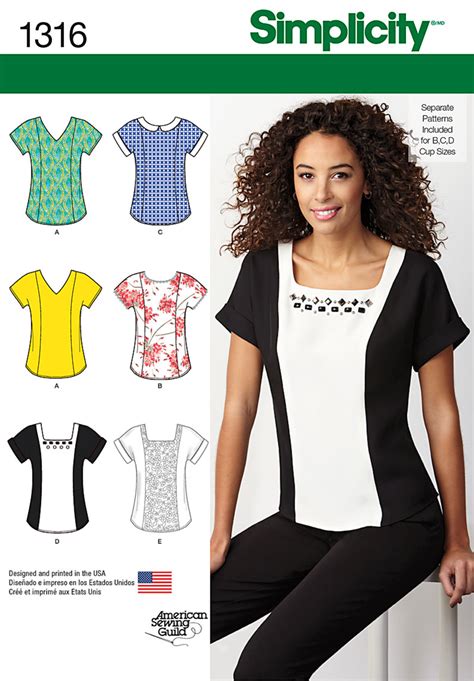 Simplicity Misses Top With Neckline Variations