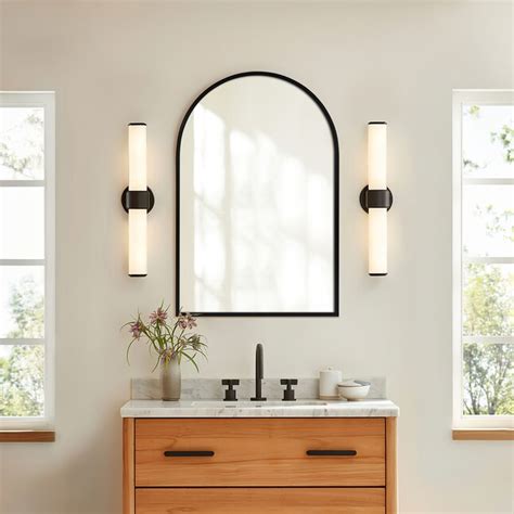 Neutype 24 In W X 36 In H Recessed Mount Black Arch Medicine Cabinet
