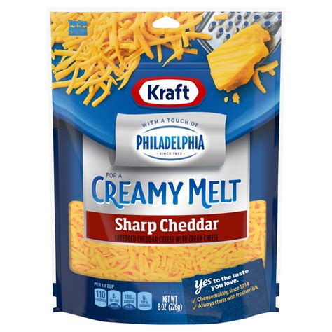 Save On Kraft Cheddar Cheese Sharp Shredded With Cream Cheese Order