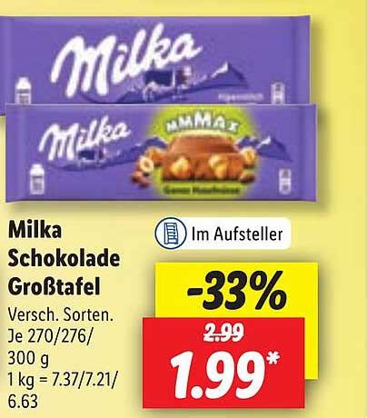 Milka Schokolade Gro Tafel Angebot Bei Lidl Prospekte De