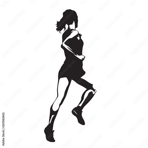 Running Woman Abstract Isolated Vector Silhouette Stock Vector Adobe Stock