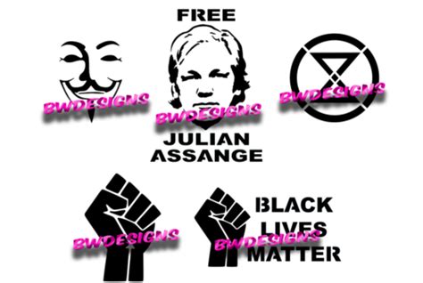 Julian Assange Anonymous Extinction Black Lives Matter Tattoo Stencil Reusable Ebay