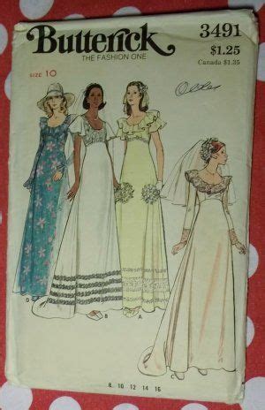 Vintage S Butterick Wedding Gowns Pattern Size B