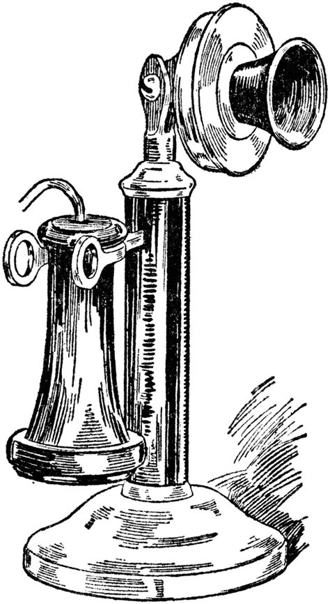 Candlestick Telephone Vintage Drawing Telephone Drawing Candlestick