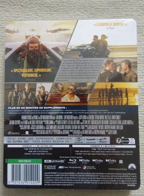 TOP GUN MAVERICK Tom Cruise Steelbook Blu Ray 4K Ultra Hd Neuf EUR 59