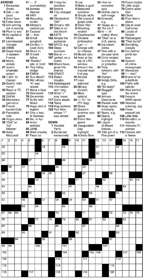 Printable Chicago Tribune Crossword Printable Jd