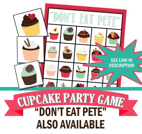 Cupcake Party Bingo Game Cupcake Party Baking Birthday Etsy