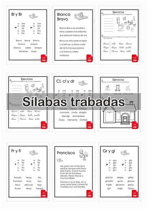 Cuadernillo De Sílabas Trabadas Lectoescritura Cuaderno De Trabajo