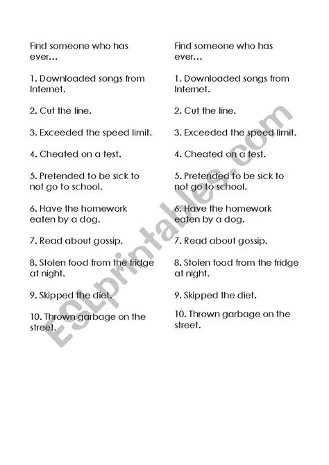 Find Someone Who Controversial Behavior Esl Worksheet By Mainly