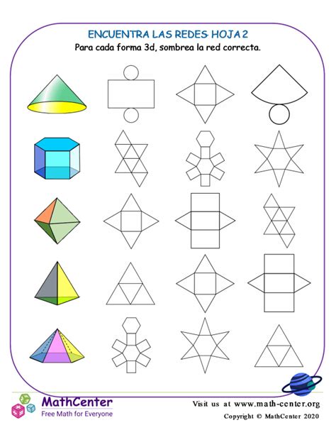 Tercer Grado Hojas de trabajo Cuerpos Geométricos Math Center