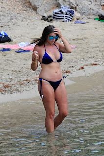 Imogen Thomas Clicked In Blue Bikini In Mallorca Sep