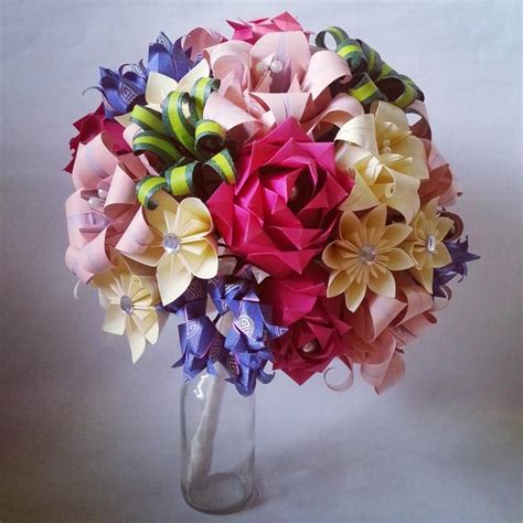 Paper Flower Origami Bridal Bouquet Statement Piece Roses Lilies Kusudam Custom Made 2582316