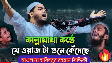 🌹ওয়াজ টা শুনে কেঁদেছে লক্ষ লক্ষ জনতা। হাফিজুর রহমান সিদ্দিকী ওয়াজ