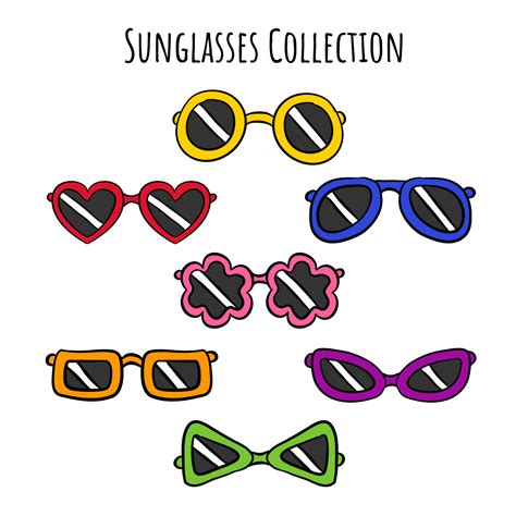 Cute Sunglasses Set Collection 210897 Vector Art At Vecteezy