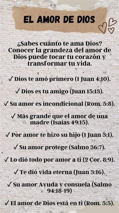 El Amor De Dios Lecciones Objetivas De La Biblia Frases Espirituales