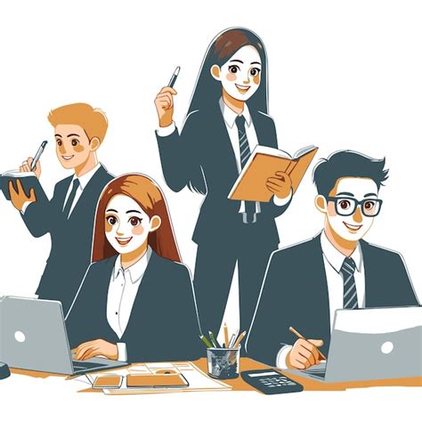 Premium Vector Business People Colleague Co Working Character