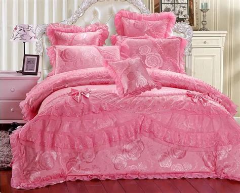 From 4pcs To 8pcs Pink Princess Bedding Chinese Wedding Brand Bedding