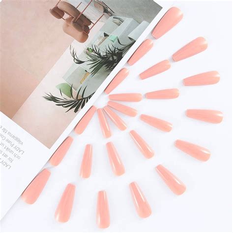 Toneed Kuku Palsu Panjang Coffin Ballerina Fake Nails Candy 100 Pcs