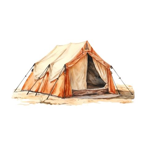 Premium Vector | Tourist tent watercolor isolated on a white background