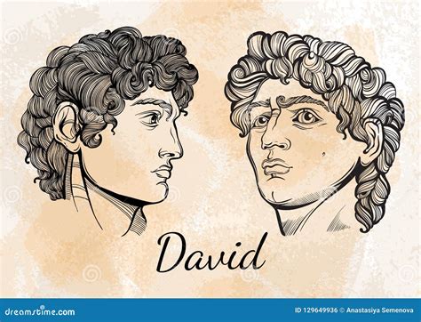 David The Mythological Hero Of Ancient Greece Hand Drawn Beautiful